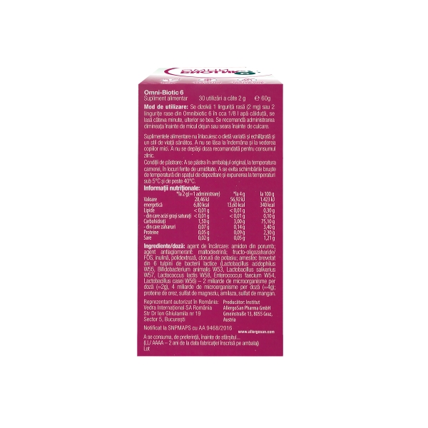 OMNI BIOTIC 6, 60 g, Institut Allergosan