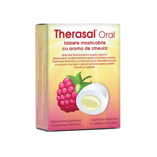 Therasal Raspberry x 12 tablete masticabile