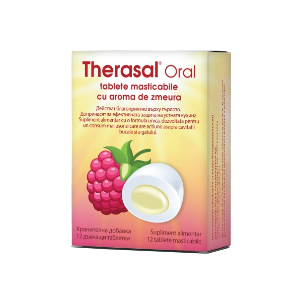 Therasal Raspberry x 12 tablete masticabile